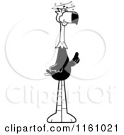 Cartoon Of A Black And White Drunk Terror Bird Mascot Royalty Free Vector Clipart by Cory Thoman