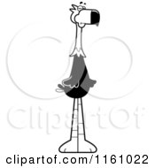 Cartoon Of A Black And White Bored Terror Bird Mascot Royalty Free Vector Clipart