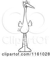 Cartoon Of A Black And White Scared Stork Mascot Royalty Free Vector Clipart by Cory Thoman