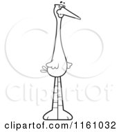 Poster, Art Print Of Black And White Bored Stork Mascot