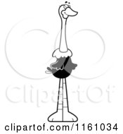 Poster, Art Print Of Black And White Happy Ostrich Mascot
