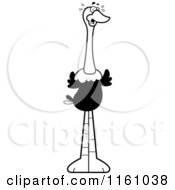 Cartoon Of A Black And White Scared Ostrich Mascot Royalty Free Vector Clipart by Cory Thoman