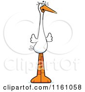Cartoon Of A Scared Stork Mascot Royalty Free Vector Clipart by Cory Thoman