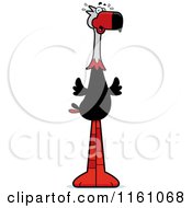 Cartoon Of A Scared Terror Bird Mascot Royalty Free Vector Clipart