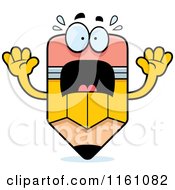 Cartoon Of A Screaming Pencil Mascot Royalty Free Vector Clipart