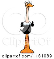 Cartoon Of A Scared Ostrich Mascot Royalty Free Vector Clipart by Cory Thoman