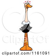 Cartoon Of An Amorous Ostrich Mascot Royalty Free Vector Clipart