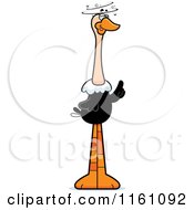 Cartoon Of A Drunk Ostrich Mascot Royalty Free Vector Clipart