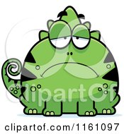 Poster, Art Print Of Depressed Chameleon Lizard Mascot
