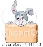 Poster, Art Print Of Easter Bunny Over A Sign