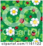 Poster, Art Print Of Seamless Ladybug And Daisy Flower Pattern