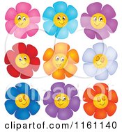 Poster, Art Print Of Colorful Daisy Flower Faces