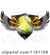 Eagle Talons Grabbing A Tennis Ball And A Winged Shield