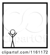 Clipart Of A Stick Man And Black Square Border 2 Royalty Free Illustration by oboy