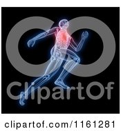 Poster, Art Print Of 3d Anatomy Of A Runner With A Visible Heart On Black