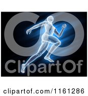 Clipart Of 3d Anatomy Of A Runner Over Blue And Black Royalty Free CGI Illustration by Mopic #COLLC1161286-0155