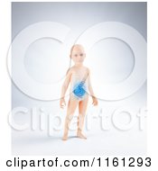 Poster, Art Print Of 3d Child Standing With A Visible Digestive System