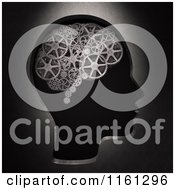 Clipart Of A 3d Head With A Gear Brain Royalty Free CGI Illustration