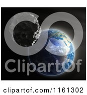 Poster, Art Print Of 3d Asteroid Nearing Earth