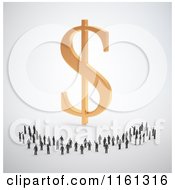 Clipart Of A Crowd Of 3d Tiny People Around A Golden Dollar Symbol Royalty Free CGI Illustration by Mopic