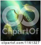 Poster, Art Print Of 3d Furry Bacteria On Blue