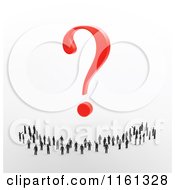 Clipart Of A Crowd Of 3d Tiny People Under A Red Question Mark Royalty Free CGI Illustration by Mopic