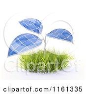 3d Plant With Photovoltaic Solar Panel Leaves