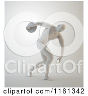 Clipart Of A 3d Masculine Discobolus Statue Royalty Free CGI Illustration by Mopic