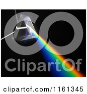 Clipart Of A 3d Prism With Light Shining Through And Creating A Rainbow Royalty Free CGI Illustration