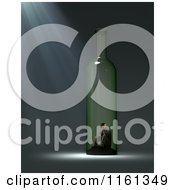Poster, Art Print Of 3d Alcoholic Man Stuck In A Bottle