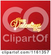 Clipart Of A Happy Valentines Day Greeting Sparkling Over Red Royalty Free Vector Illustration