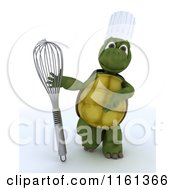 Poster, Art Print Of 3d Tortoise Chef Presenting A Whisk