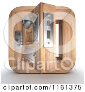 3d Open Wood Door Icon