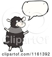 Cartoon Of A Talking Black Sheep Royalty Free Vector Illustration