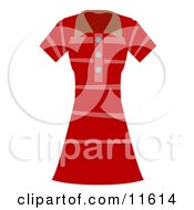 Poster, Art Print Of Womans Pink And Red Striped Dress