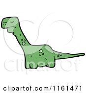Cartoon Of A Green Apatosaurus Dinosaur Royalty Free Vector Illustration
