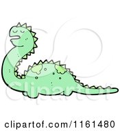 Cartoon Of A Green Dinosaur Royalty Free Vector Illustration