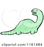 Cartoon Of A Green Apatosaurus Dinosaur Royalty Free Vector Illustration