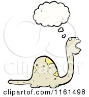 Cartoon Of A Thinking Dinosaur Royalty Free Vector Illustration