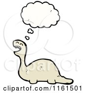 Cartoon Of A Thinking Dinosaur Royalty Free Vector Illustration