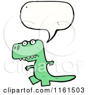 Cartoon Of A Talking Green Tyrannosaurus Rex Royalty Free Vector Illustration