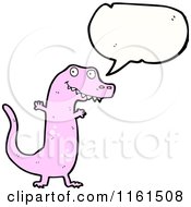 Cartoon Of A Talking Pink Tyrannosaurus Rex Royalty Free Vector Illustration by lineartestpilot