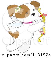 Cute Valentine Cupid Puppy With Heart Arrows
