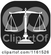 Clipart Of A Black And White Scales Of Justice Icon Royalty Free Vector Illustration