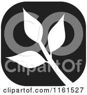 Clipart Of A Black And White Plant Icon Royalty Free Vector Illustration
