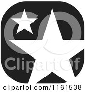 Clipart Of A Black And White Star Icon 2 Royalty Free Vector Illustration by Johnny Sajem