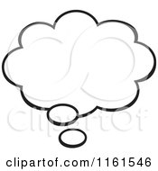 Cartoon Of A Black And White Thought Balloon Royalty Free Vector Clipart