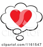 Poster, Art Print Of Red Valentine Heart In A Thought Balloon