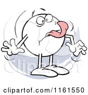Cartoon Of A Moodie Character Hanging His Tongue Out On The Tip Of His Tongue Royalty Free Vector Clipart