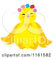 Poster, Art Print Of Cute Chick Wearing Flowers 2